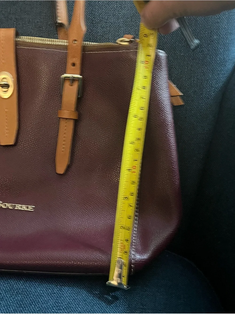 Dooney & Bourke Burgundy and Tan Leather Satchel